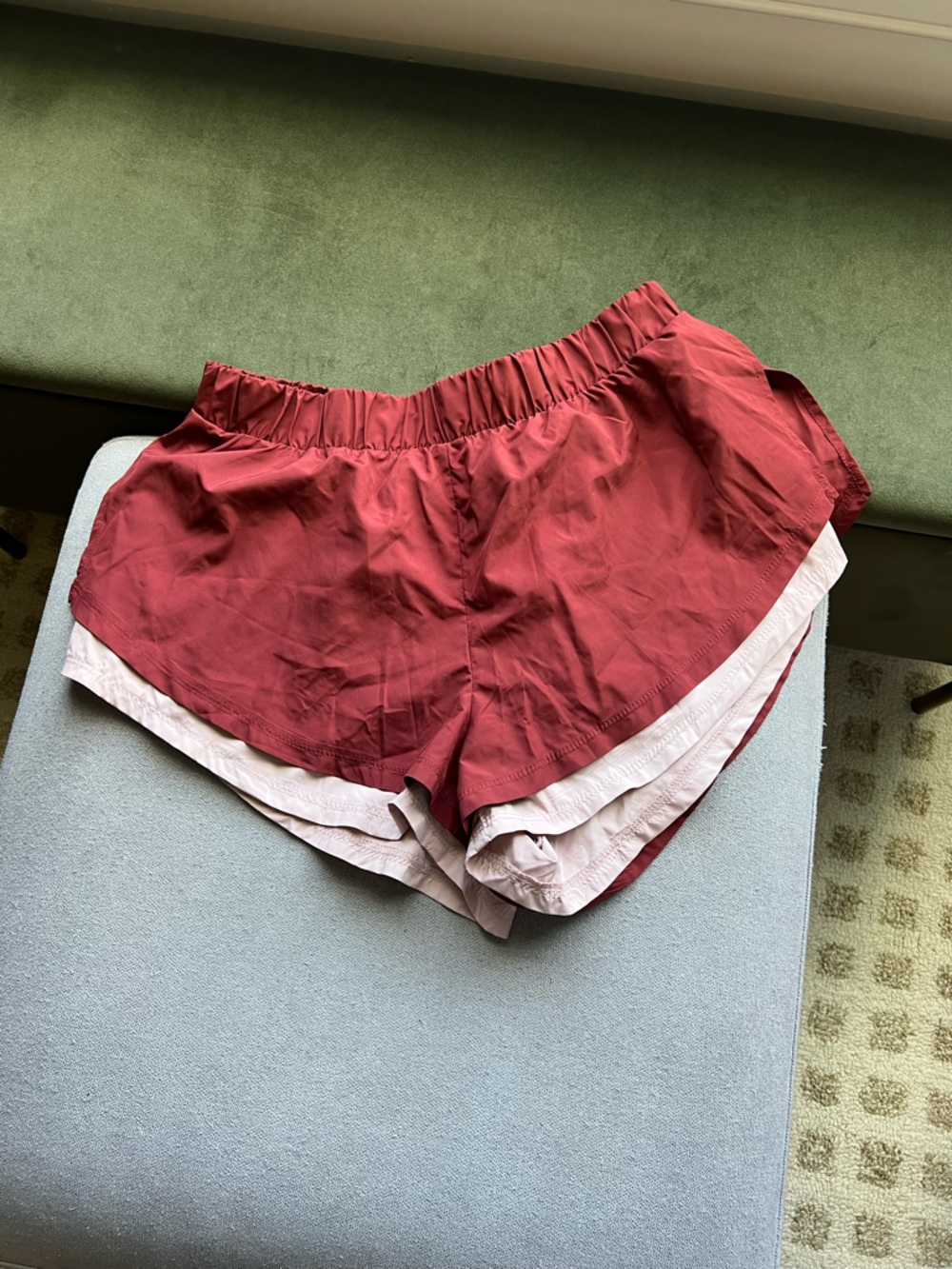 FP Movement by Free People Two-Tone Athletic Shorts in Deep Rose and Light Pink